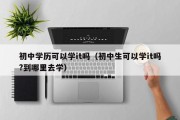 初中学历可以学it吗（初中生可以学it吗?到哪里去学）