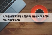 大学在校生可以考公务员吗（在校大学生可以考公务员考试吗）